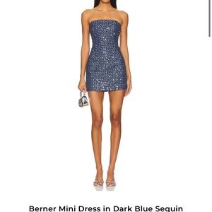 Lovers + Friends Dark Blue Sequin Mini Dress
